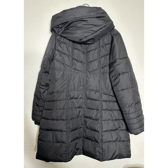Kensie Outerwear Black Long Puffer Coat W/ Oversized Hood SZ XL *No Belt* - Picture 2 of 16